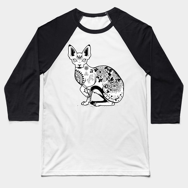 Tatty Kitty Baseball T-Shirt by machmigo